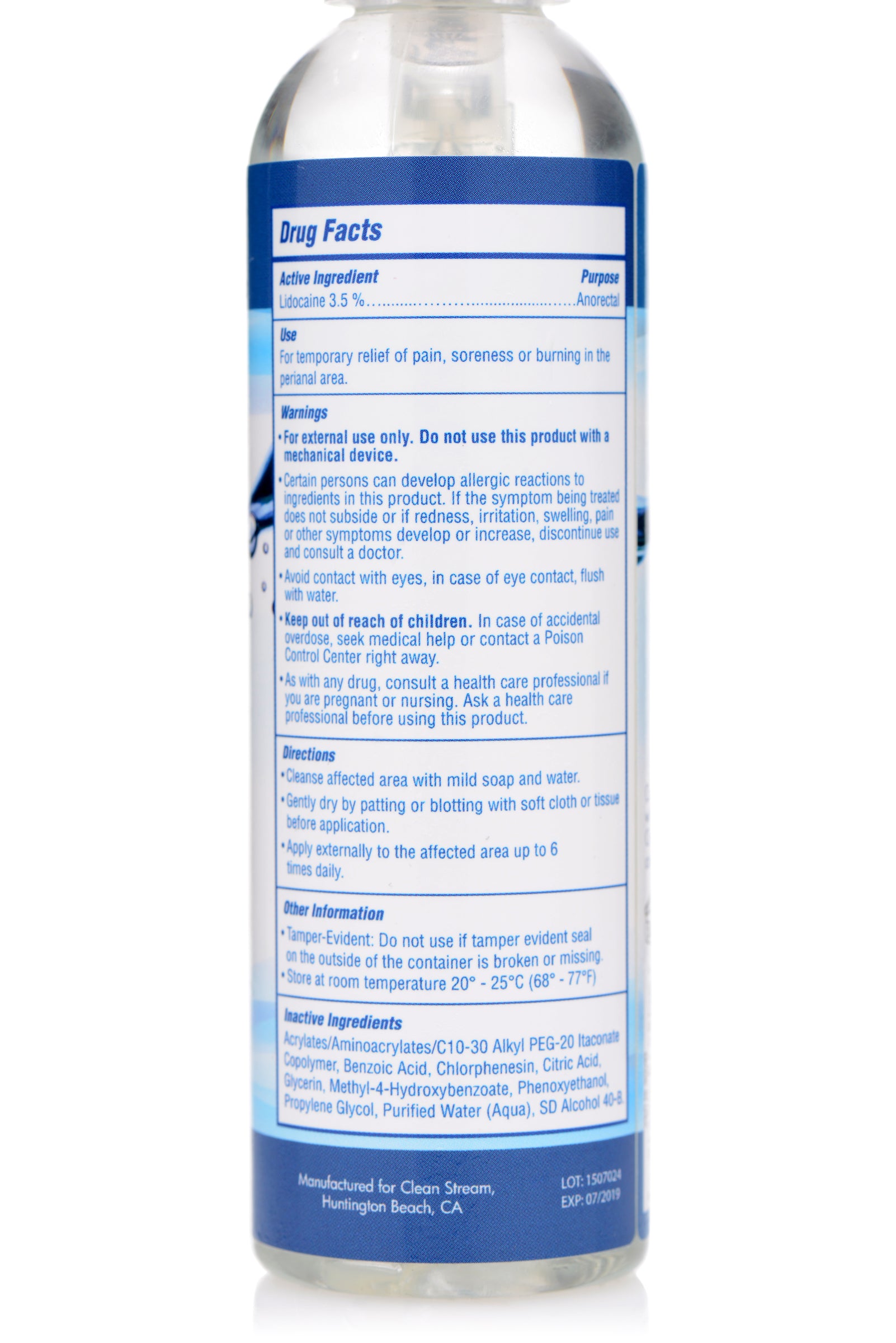 Relax Anal Lube 4.4oz/130ml Desensitizing Spray Gel